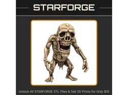 28mm DND Fantasy Mini Horrific Grotesque Zombie Titan StarForge Kits 3D Print STL File