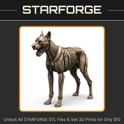 28mm DND Fantasy Mini Undead Grotesque Hound Model StarForge Kits 3D Print STL File