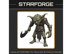 28mm DND Goblin Scout with Battle Hook Fantasy Mini StarForge Kits 3D Print STL File