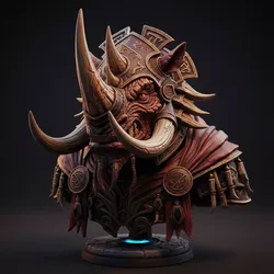 Alien Rhino Bust Commander Premium STL File 3D print model