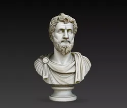 Bearded Classical Philosopher Marble Bust STL Model 3D print model