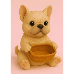 Bulldog Holding a Gift Basket