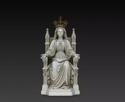 Crowned Virgin Mary Gothic Throne Statue STL Print Model 3D print model