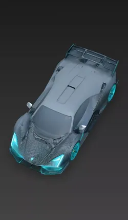 Cyberpunk hypercar 3D model