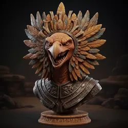 Desert Vulture Bust King Premium STL Design 3D print model
