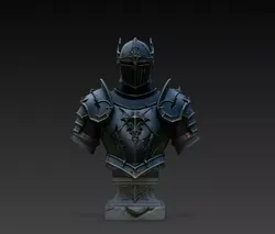 Dreadforge Visor Knight Armor Bust STL Print Model 3D print model