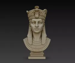Egyptian Queen Cleopatra Crown Bust Statue STL Model 3D print model