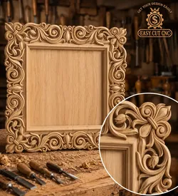 Elegant Ornamental CNC Frame 3D Model 3D model