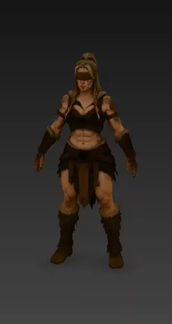 Female Viking Berserker 3D model