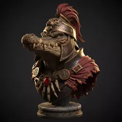 Gladiator Crocodile Bust Beast Printable STL File 3D print model