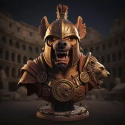 Gladiator Hyena Bust Champion Premium STL Design 3D print model