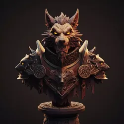 Gothic Wolf Bust Lord Detailed Printable STL 3D print model