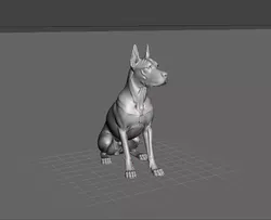 GREAT DANE seated Cropped Ear Great Dane Dog Sculpture 3D print model
