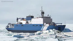 Heavy Icebreaking Research Vessel Blue White Rigged 3D model