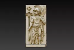 Hermes Winged Staff Relief STL Greek God Wall Plaque 3D print model