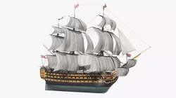 HMS Victory Ship of the Line with Full Sails 3D model
