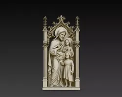 Holy Family Gothic Chapel Religious Relief STL Print Model 3D print model