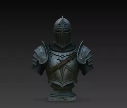 Ironvale Visor Knight Armor Bust STL Print Model 3D print model