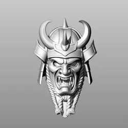 Japanese Samurai Demon Mask Oni Mask Helmet  Warrior Sculpt 3D print model
