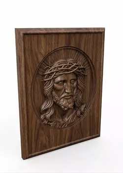 Jesus Christ Bas-Relief CNC STL 3D print model
