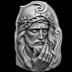 Jesus Christ featuring a crown of thorns 3D print model