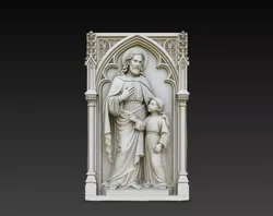 Jesus With Child Gothic Chapel Wall Relief STL Print Model 3D print model