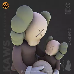 KAWS HOLLIDAY  moon earth AMS Multi-Color 3D print model