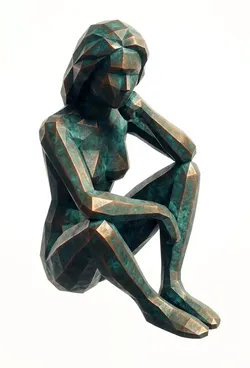 Low Poly Seated Woman 3D Model 3D print model
