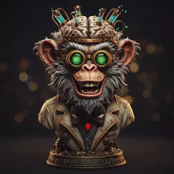 Mad Scientist Monkey Bust Printable STL File 3D print model