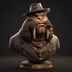 Mafia Walrus Bust Boss Printable STL Download 3D print model