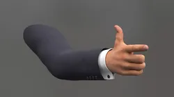 Male Arm Finger Gun Animated Rigged for Maya 3D model