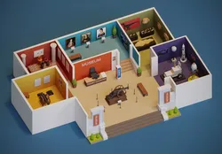 Museum Interior  Diorama Low-poly 3D model