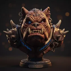 Mutant Bulldog Bust Beast Premium STL Download 3D print model