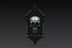Necropolis Skull Cathedral Plaque STL 3D print model