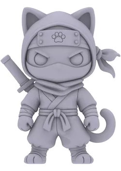 Ninja Cat Stylized Edition  Ninja Katze  3D print model
