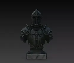 Noctharis Black Helm Knight Bust STL Print Model 3D print model