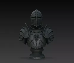 Obsidian Vowguard Dark Knight Bust STL Print Model 3D print model