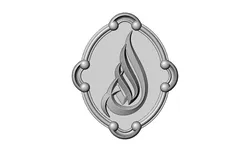 Oval scroll Allah carved frame relief 3D print model