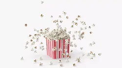 Overflowing Popcorn Container with Splash 3D model
