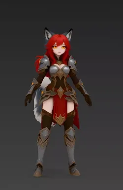 Quency Female Wolf 3D model