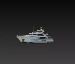 Raised Pilothouse Superyacht STL Luxury Vessel Model 3D print model