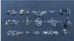 sci-fi structures Low-poly 3D model