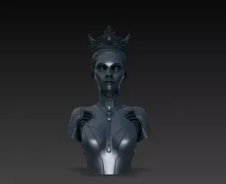 Shadow Cyber Queen Android Bust Sci Fi STL Model 3D print model