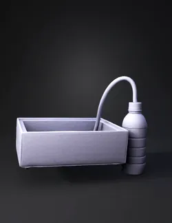spiral heating coil device with foil lined tray and water bottle conne