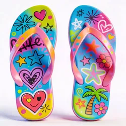 Stylized 3D Graffiti Art Summer Flip-Flops Low-poly 3D model