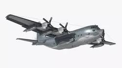 Tactical Airlift Cargo Aircraft Gray Rigged for Cinema 4D 3D model