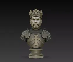 Templar Knight King Armor Bust Statue STL Print Model 3D print model