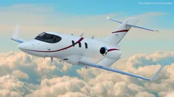 Twin Engine Private Jet Black Red Rigged 3D model