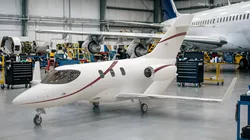 Twin Engine Private Jet Black Red Rigged for Cinema 4D 3D model