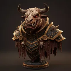 Undead Bull Bust Warrior Detailed STL Download 3D print model